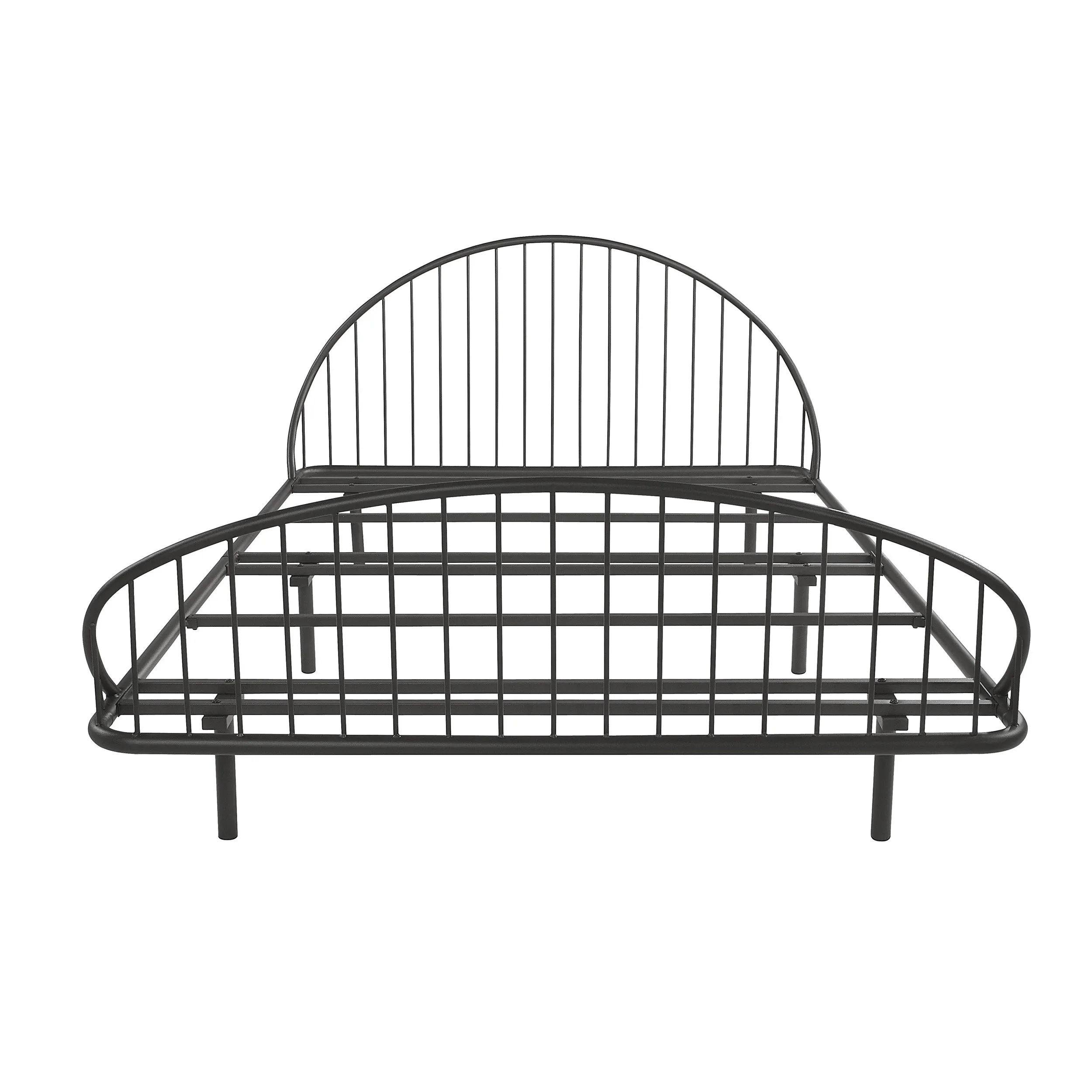 Duke Curved Metal Powder Coated Bed Frame, No Box Spring Needed