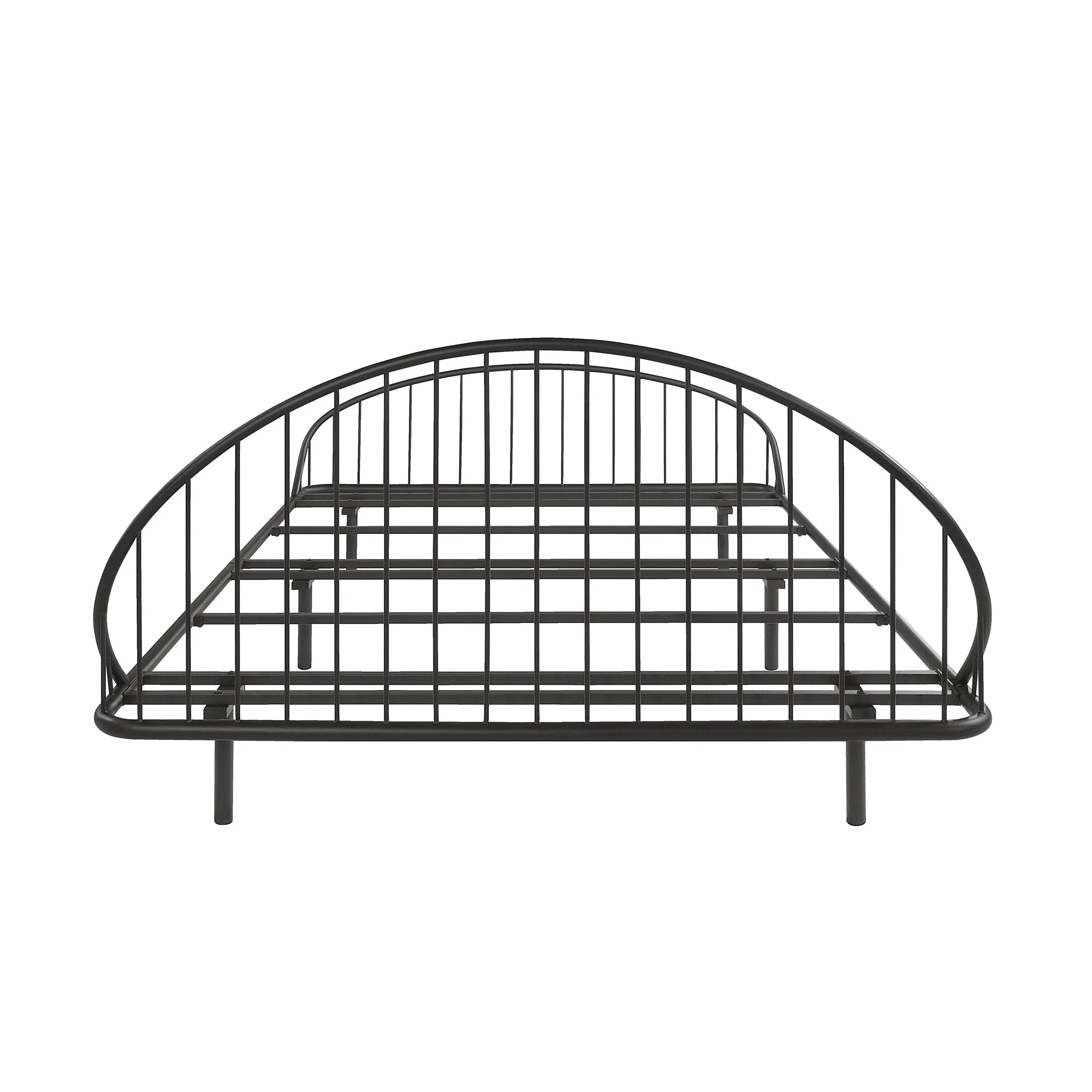 Duke Curved Metal Powder Coated Bed Frame, No Box Spring Needed