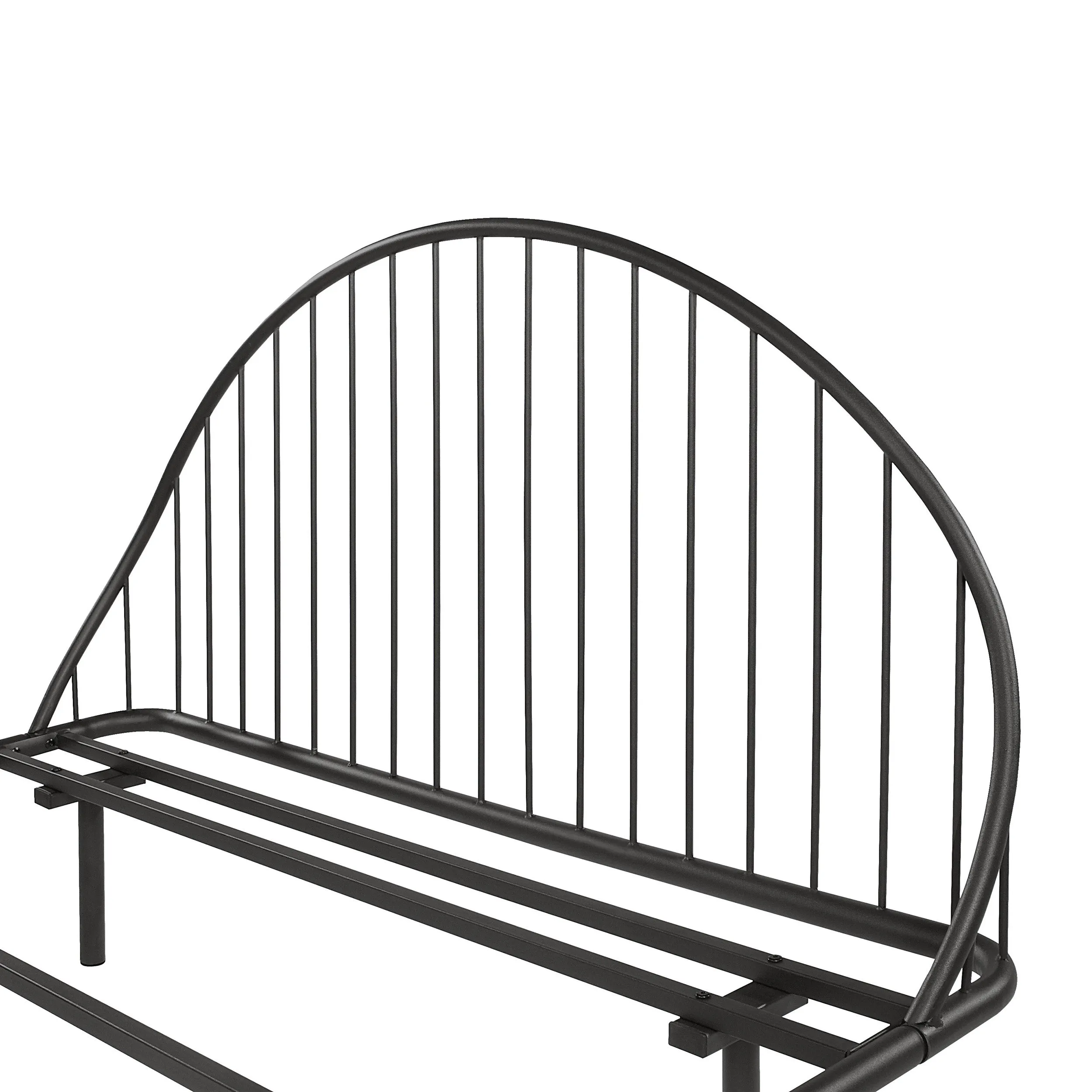 Duke Curved Metal Powder Coated Bed Frame, No Box Spring Needed