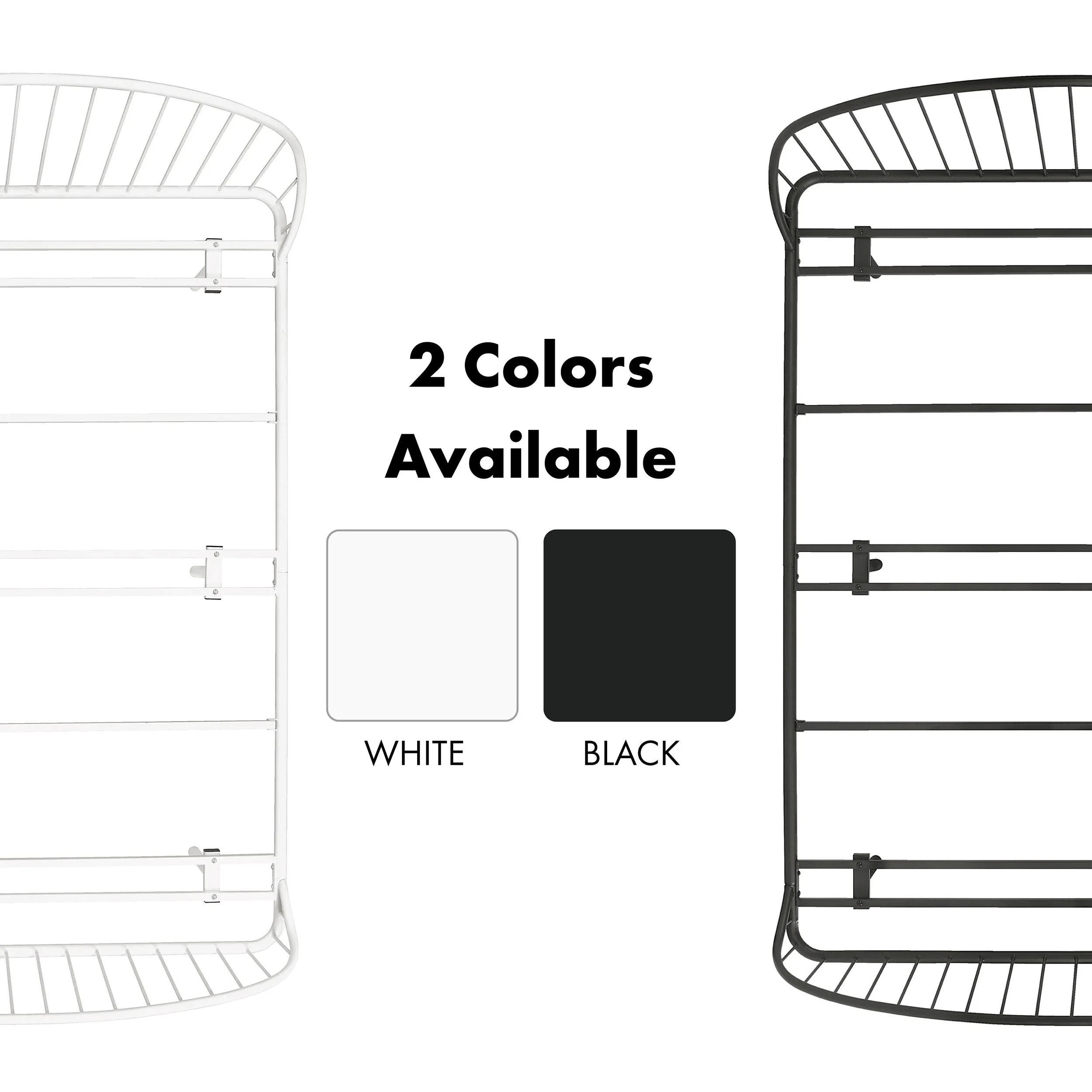 Duke Curved Metal Powder Coated Bed Frame, No Box Spring Needed