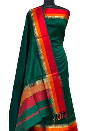 Elegant Green Maheshwari Cotton Silk Suit