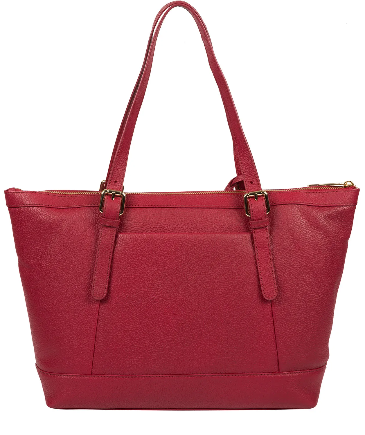 'Emily' Berry Red Leather Tote Bag