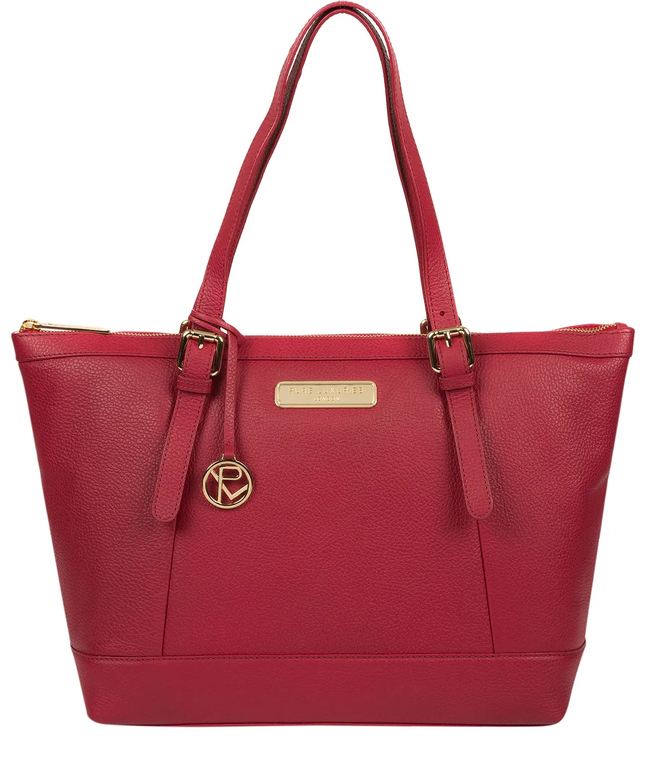 'Emily' Berry Red Leather Tote Bag