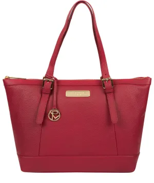 'Emily' Berry Red Leather Tote Bag