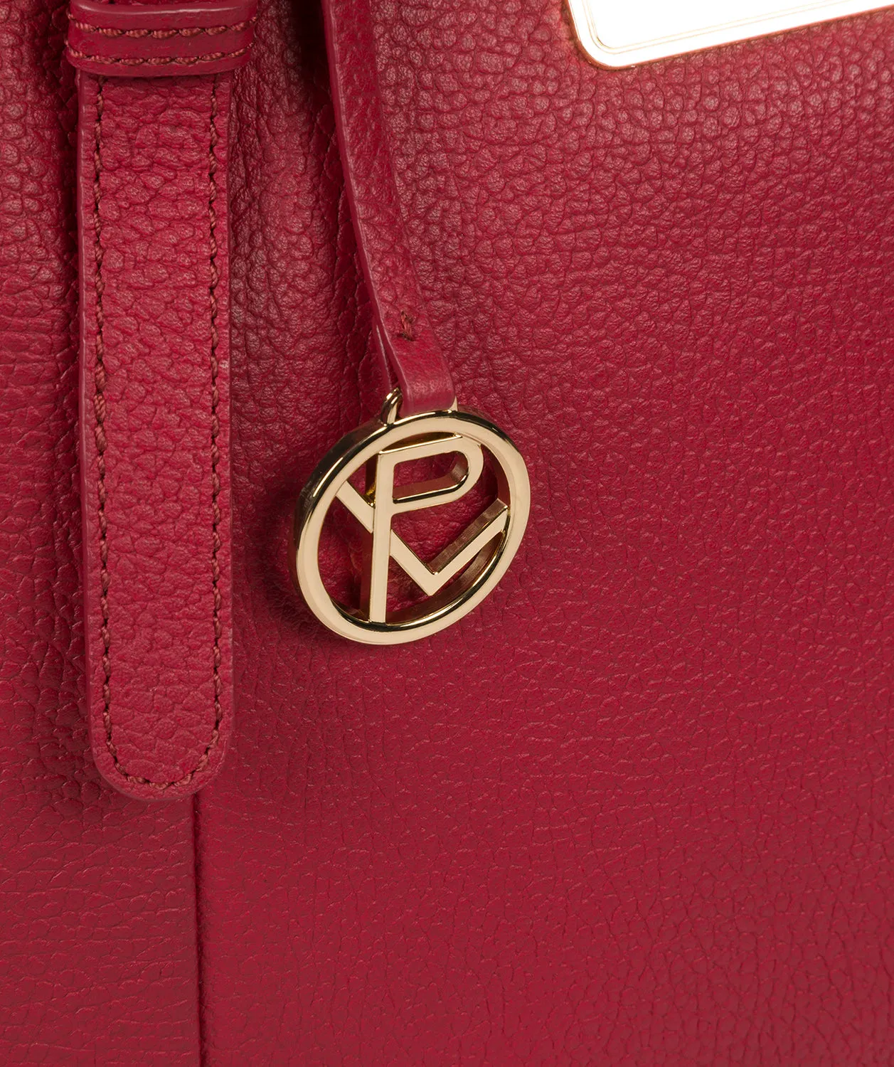 'Emily' Berry Red Leather Tote Bag