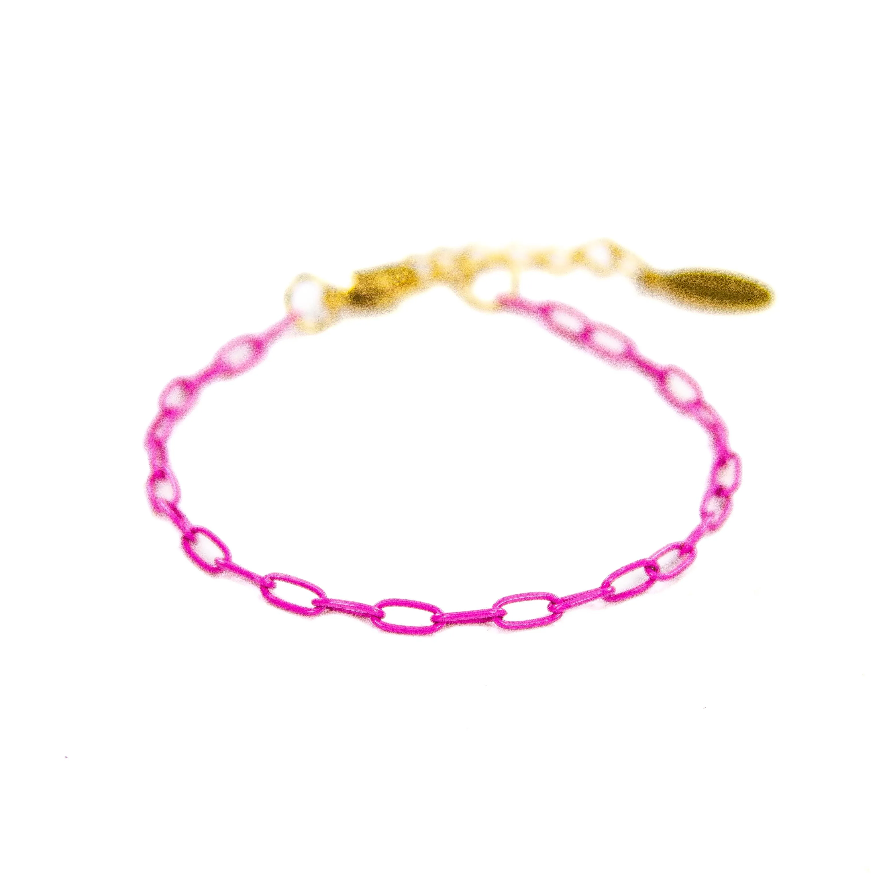 Enamel 16  Colors mini paperclip chain link bracelet