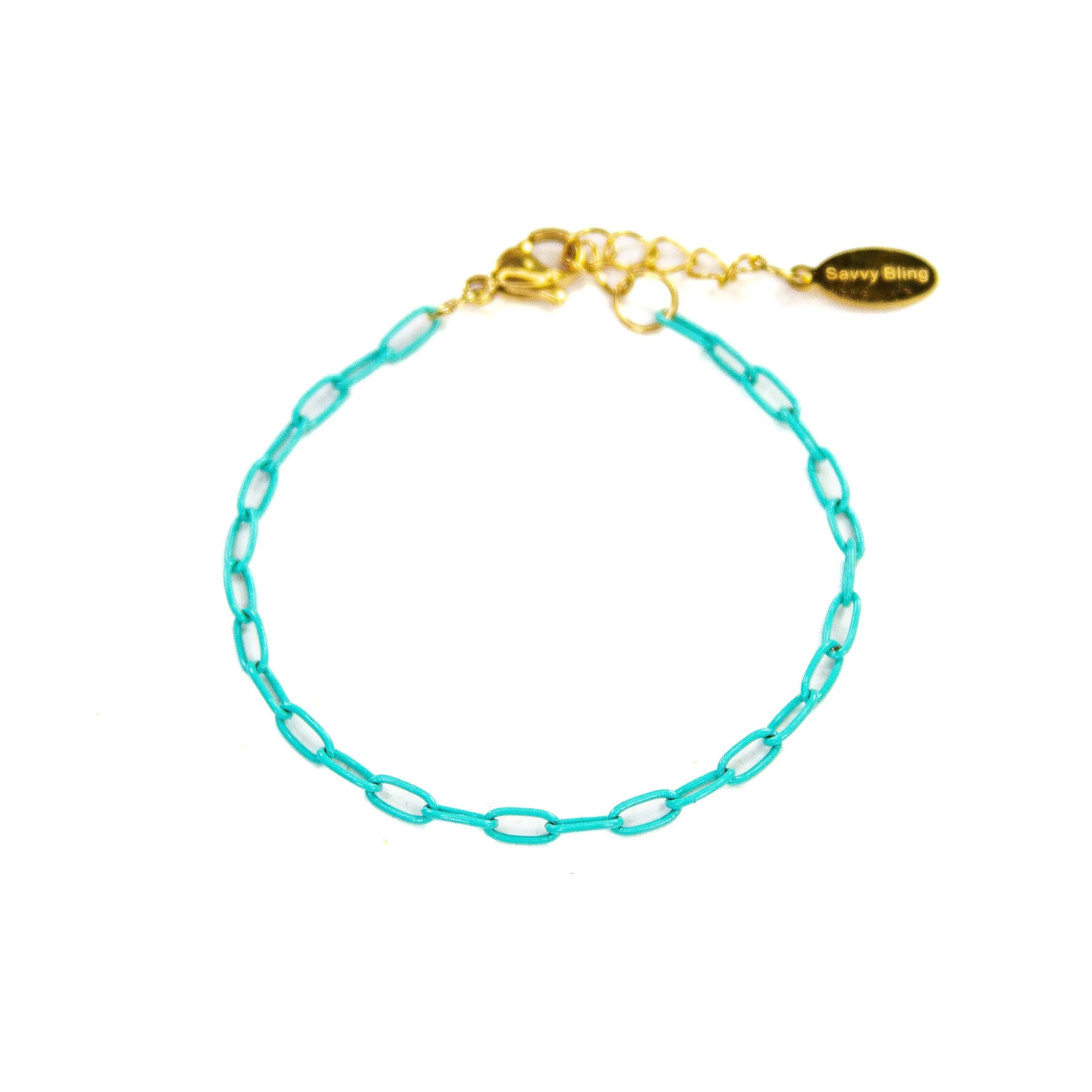 Enamel 16  Colors mini paperclip chain link bracelet