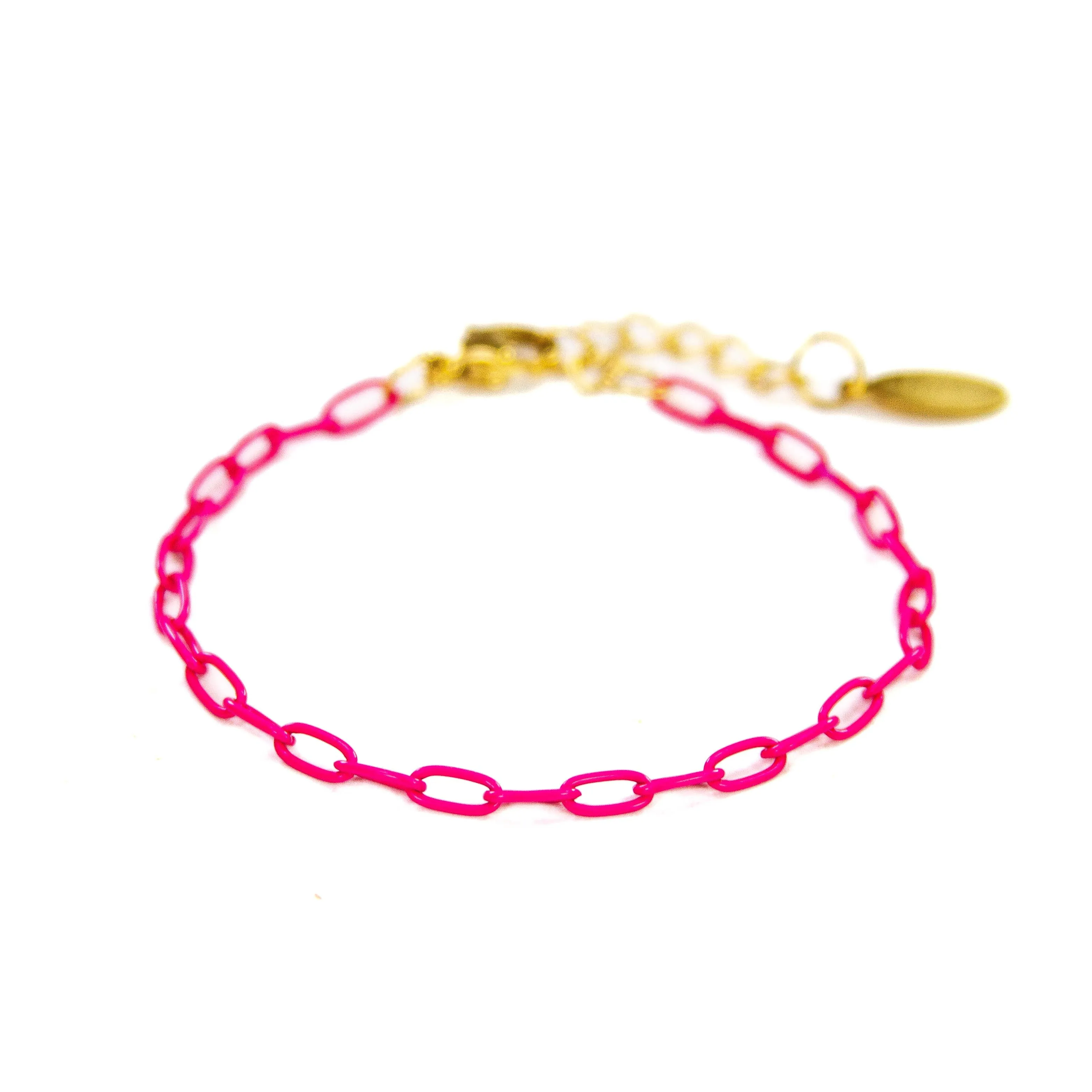 Enamel 16  Colors mini paperclip chain link bracelet