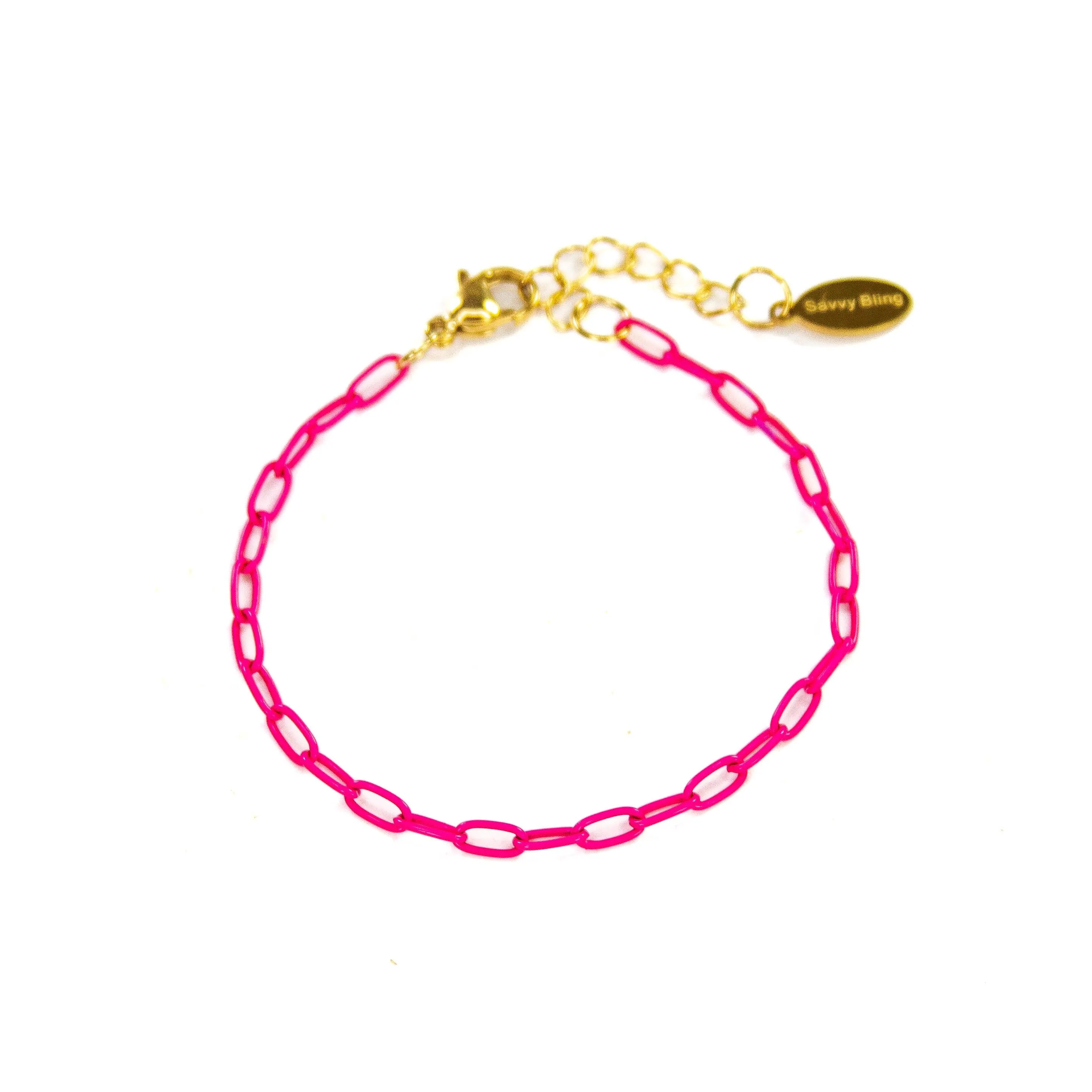 Enamel 16  Colors mini paperclip chain link bracelet