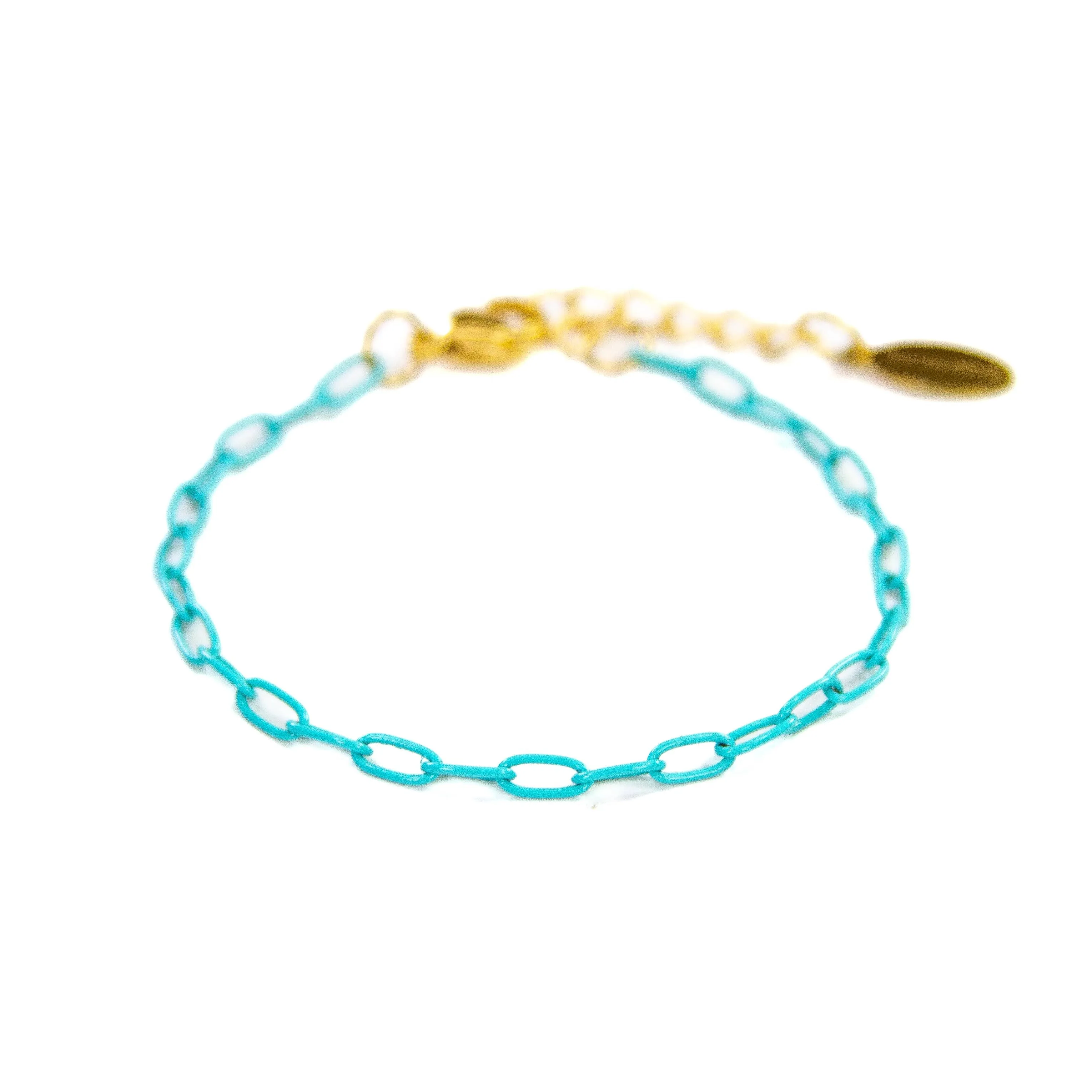 Enamel 16  Colors mini paperclip chain link bracelet