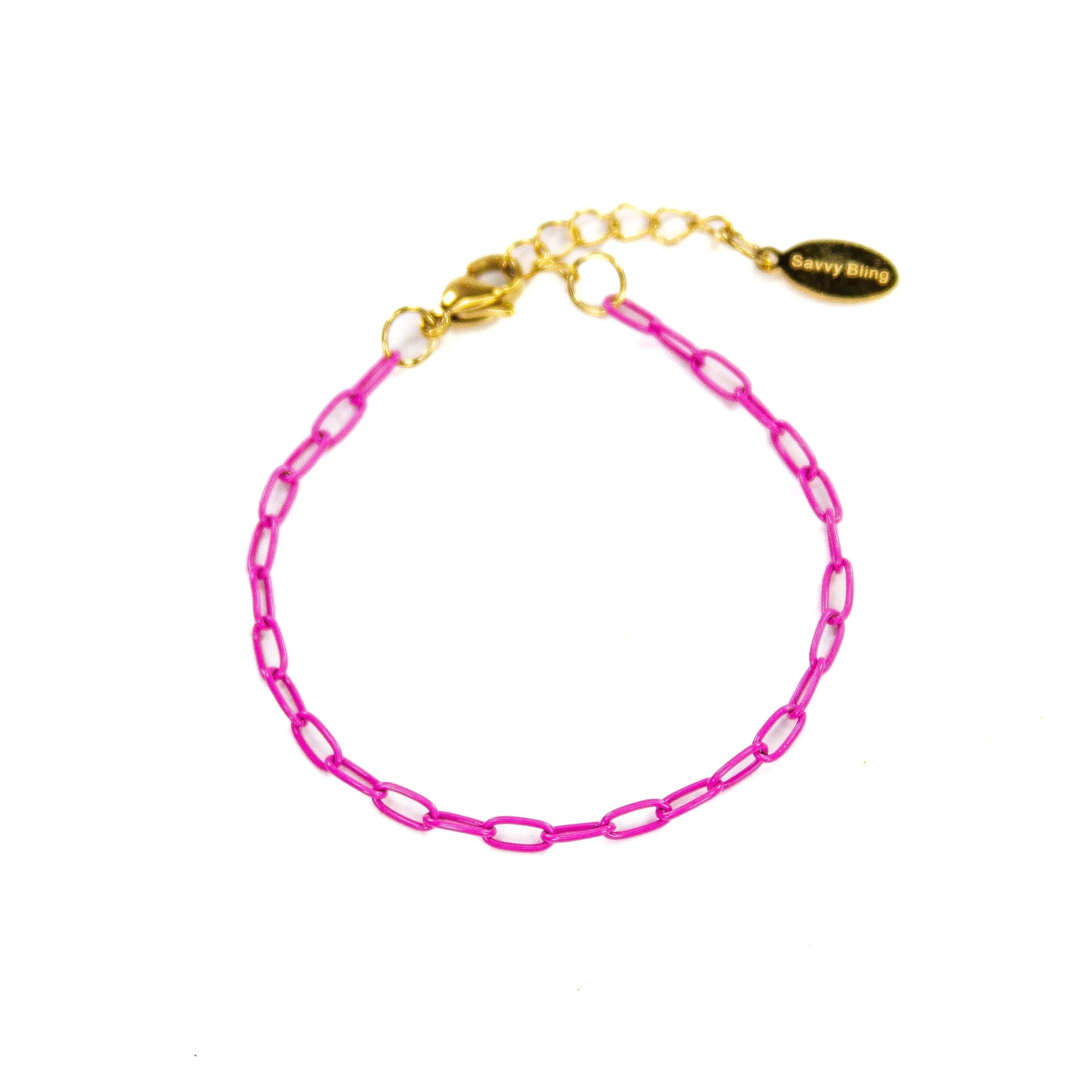 Enamel 16  Colors mini paperclip chain link bracelet