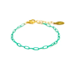 Enamel 16  Colors mini paperclip chain link bracelet