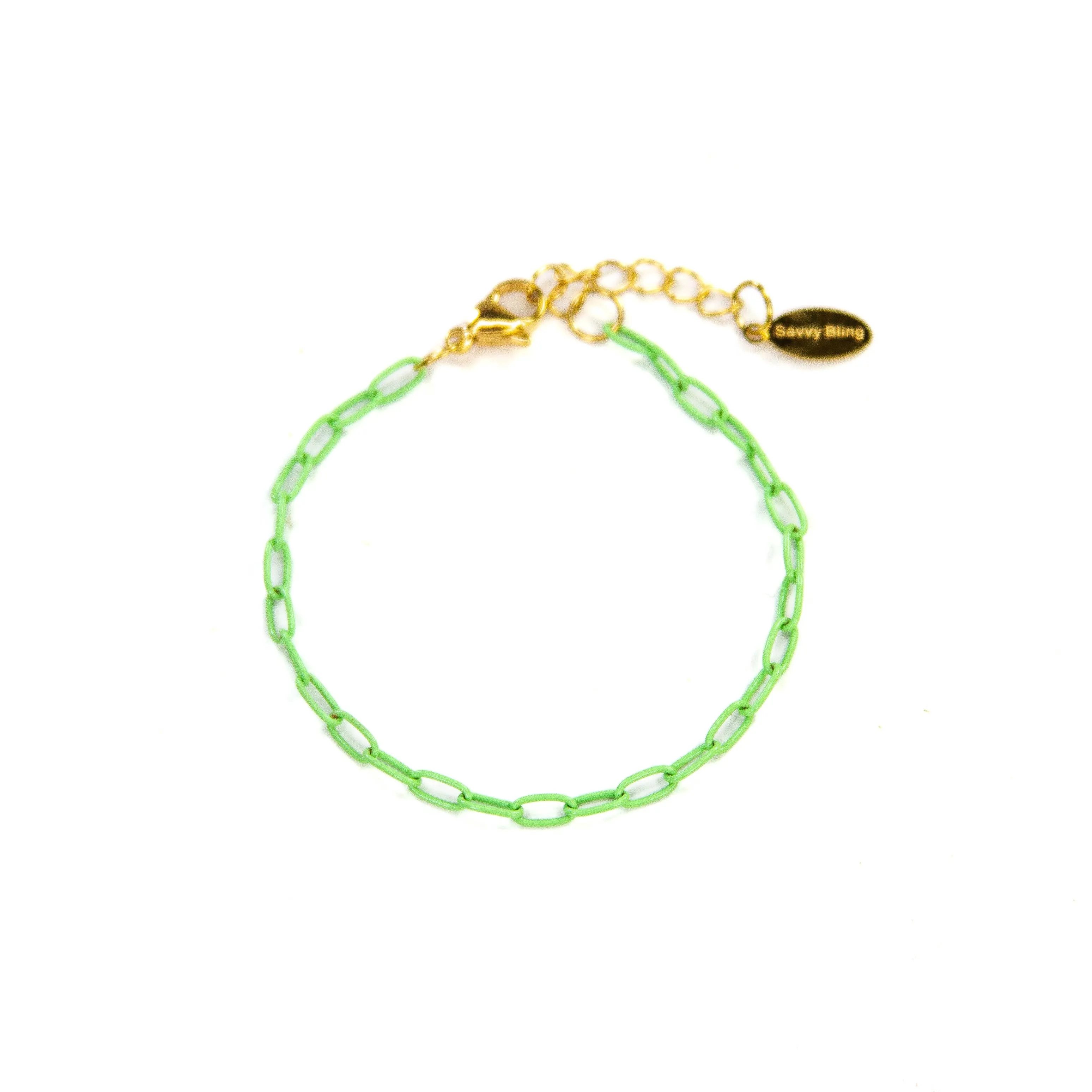 Enamel 16  Colors mini paperclip chain link bracelet