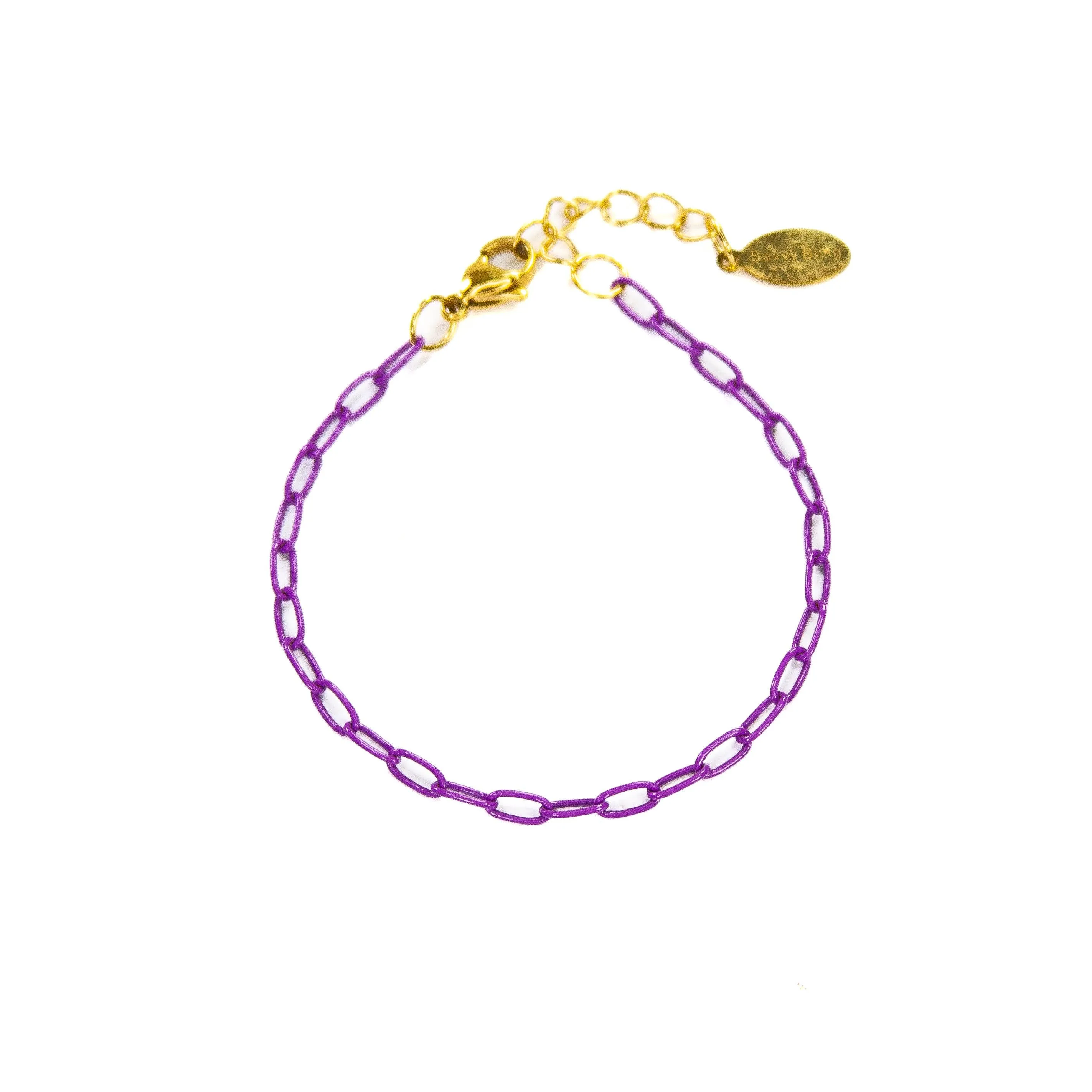 Enamel 16  Colors mini paperclip chain link bracelet