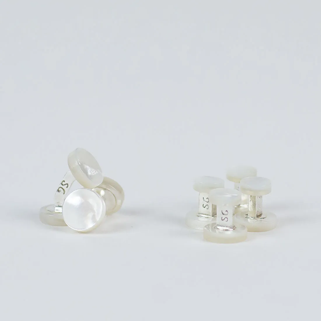 Eveningwear "Special Day" cufflinks, white mother-of-pearl