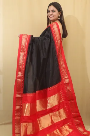 Exquisite Black Ilkal Pure Silk Saree