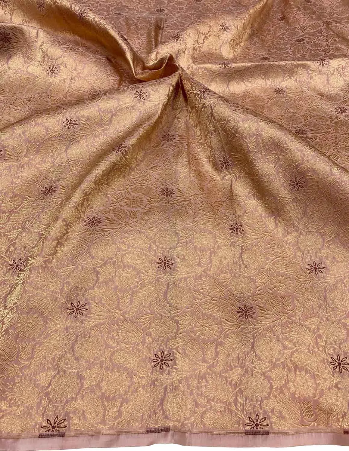 Exquisite Pink Banarasi Meenakari Pure Katan Silk Brocade Fabric ( 5 Mtr )