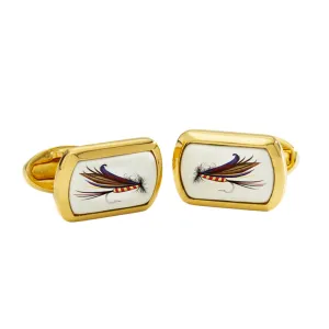 Gad Flyer Fishing Enamel Cufflinks