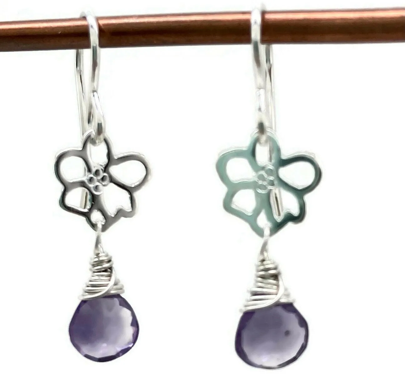 Gemstone Flower Earrings