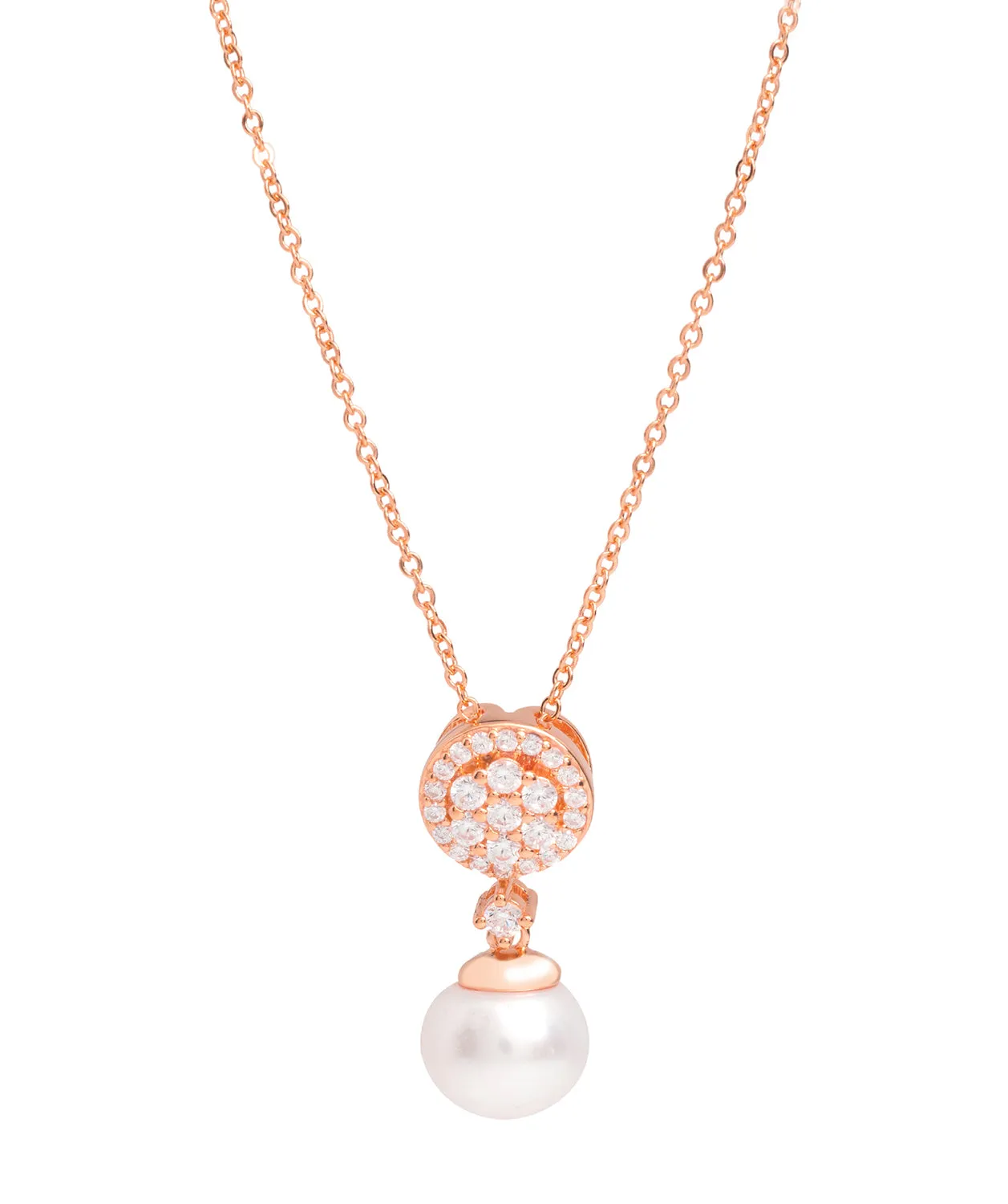 Gift Packaged 'Andress' 18ct Rose Gold Plated 925 Silver & Cubic Zirconia Necklace