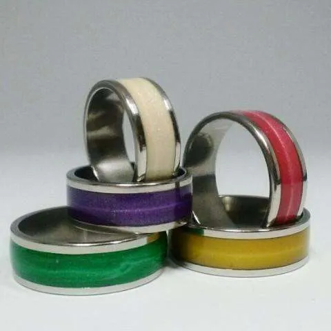 Glossy Colored Enamel Band Ring 5mm For Woman 5 Fabulous Colors to Choose