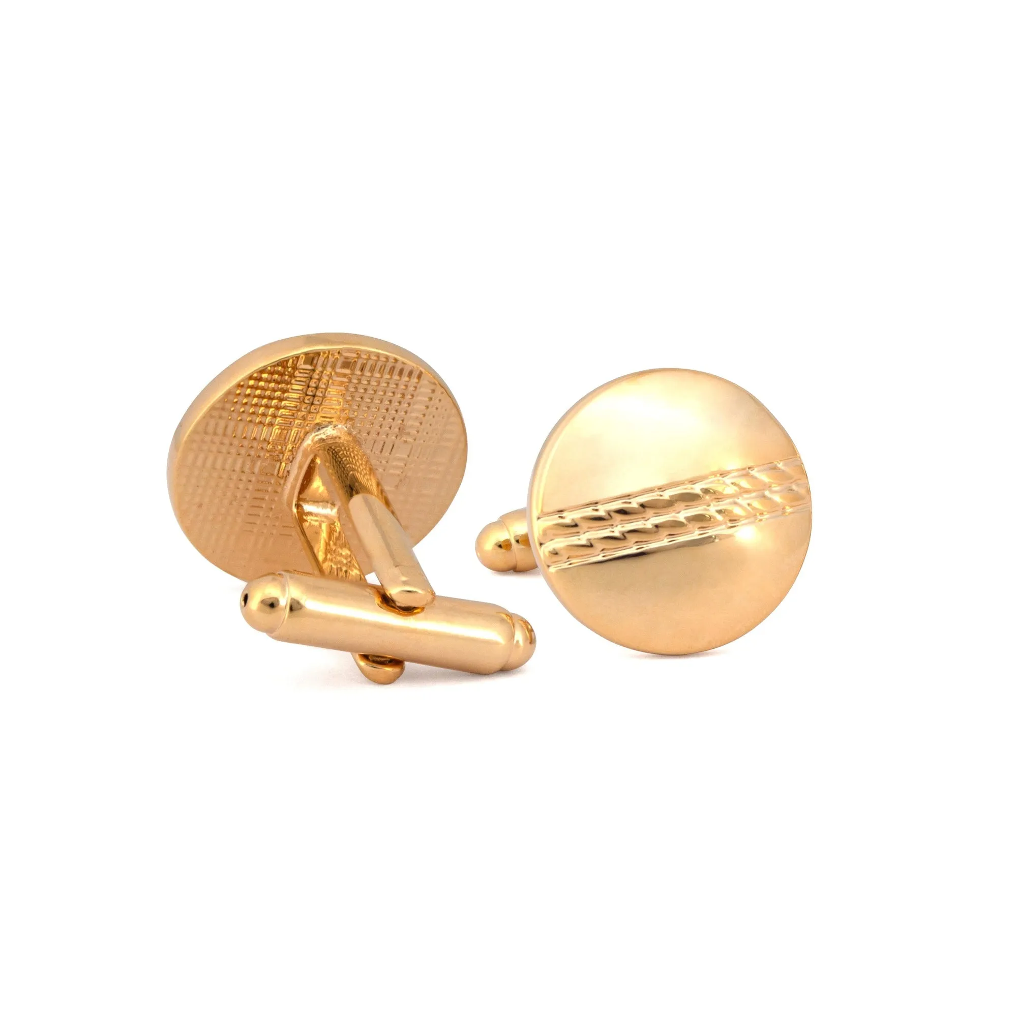 Gold Len Simple Round Cufflink (Online Exclusive)