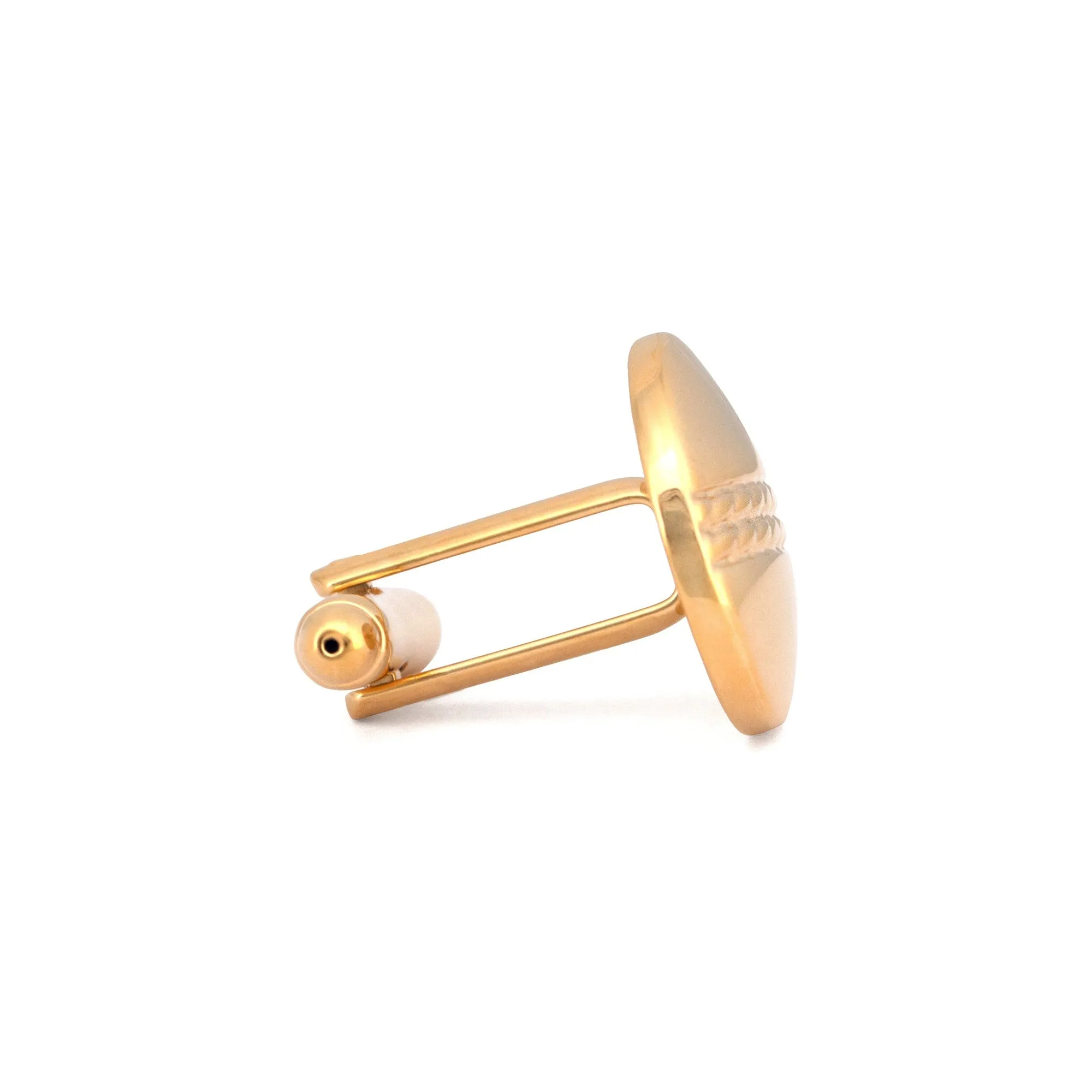 Gold Len Simple Round Cufflink (Online Exclusive)