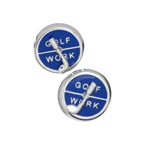 GOLF OR WORK? Spinner Sterling Silver Cufflinks