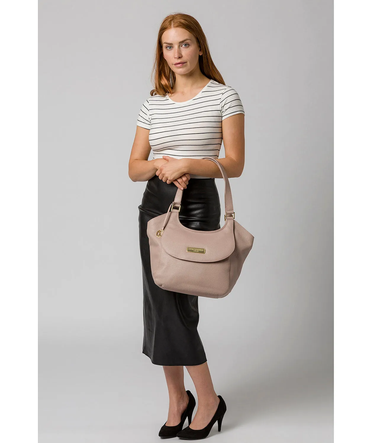 'Grace' Blush Pink Leather Tote Bag