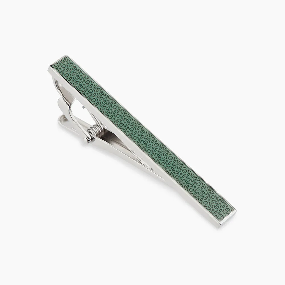 Green Patterned Tie Bar