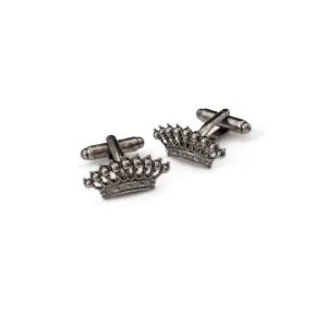 Gun Metal Crown Cufflinks