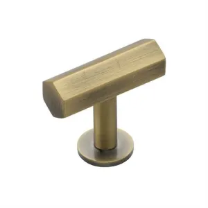 Hexagon Bar Cabinet Knob on Rose 41mm