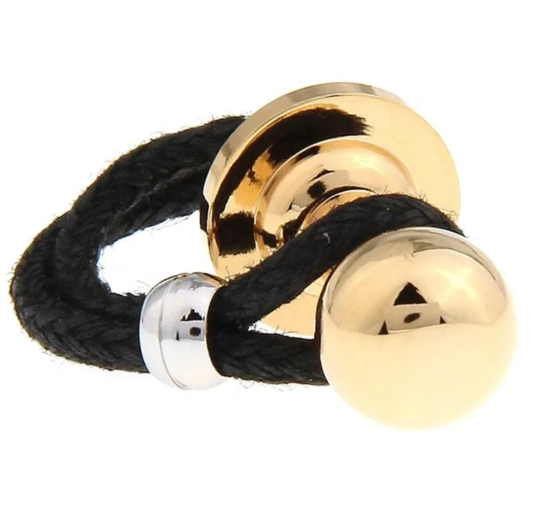 Julio Metal Beads On Rope Cufflinks