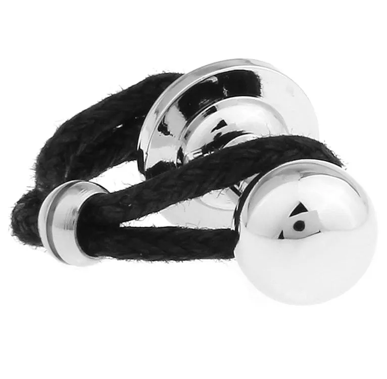 Julio Metal Beads On Rope Cufflinks