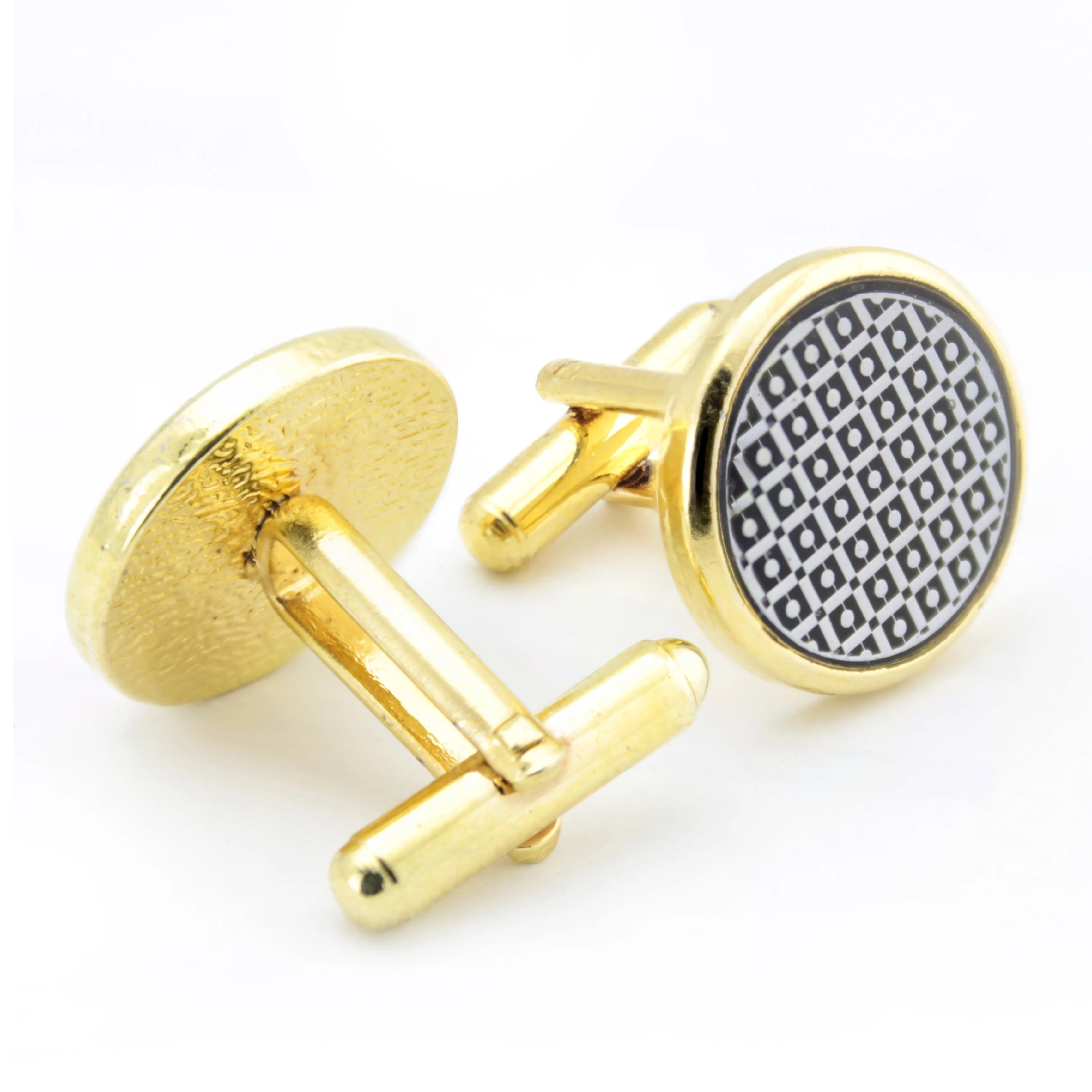 Kavove The Polka Smash Silver & Golden Cufflink For Men