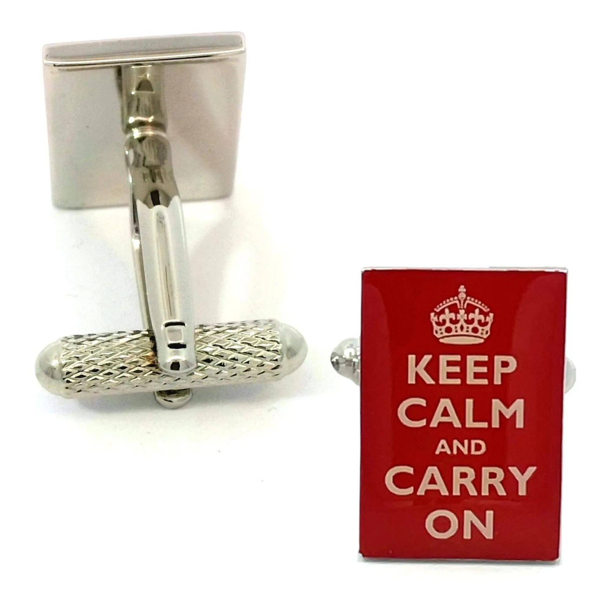 Keep Calm and Carry On (Red) Cufflinks