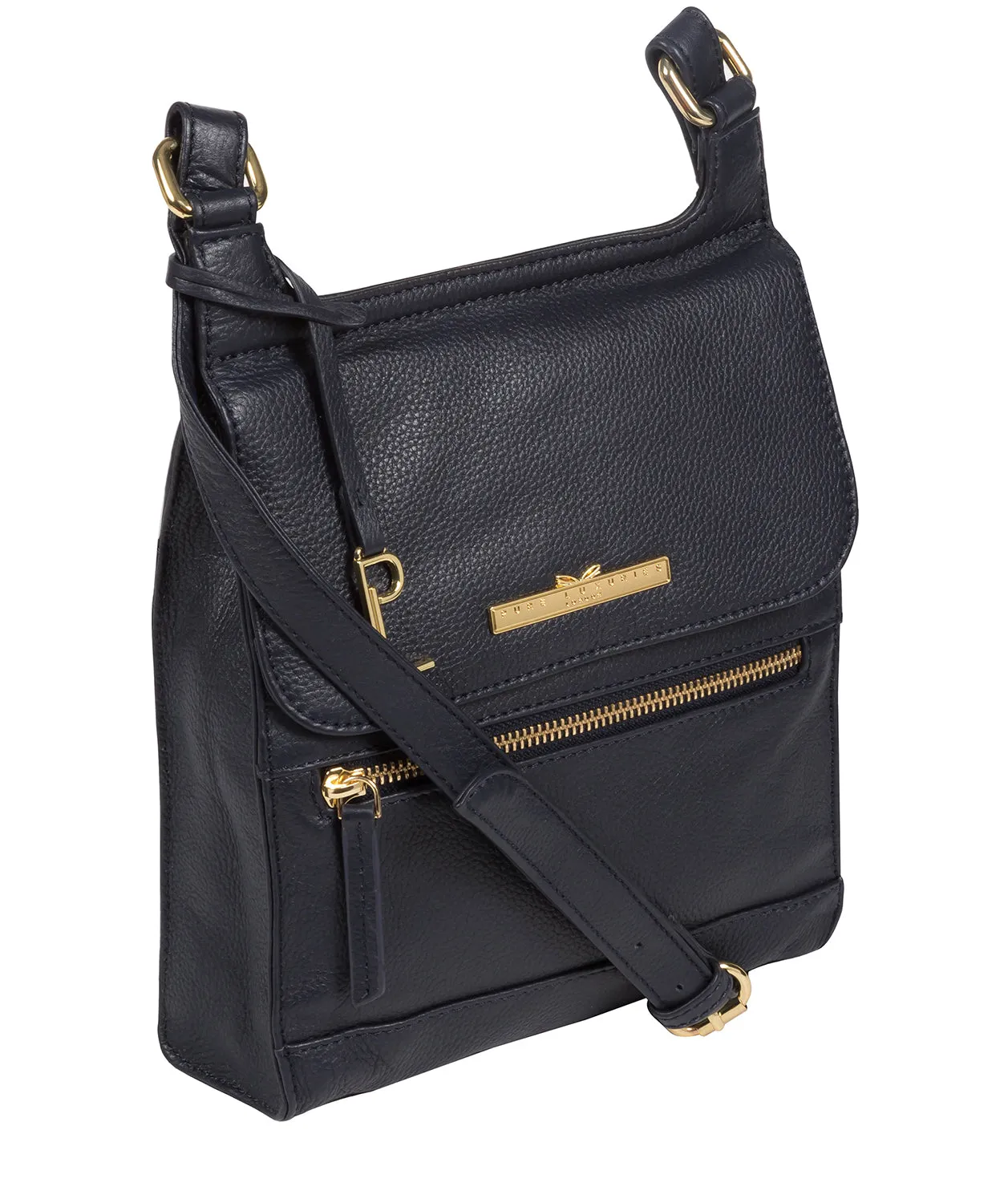 'Kempston' Navy Leather Cross Body Bag