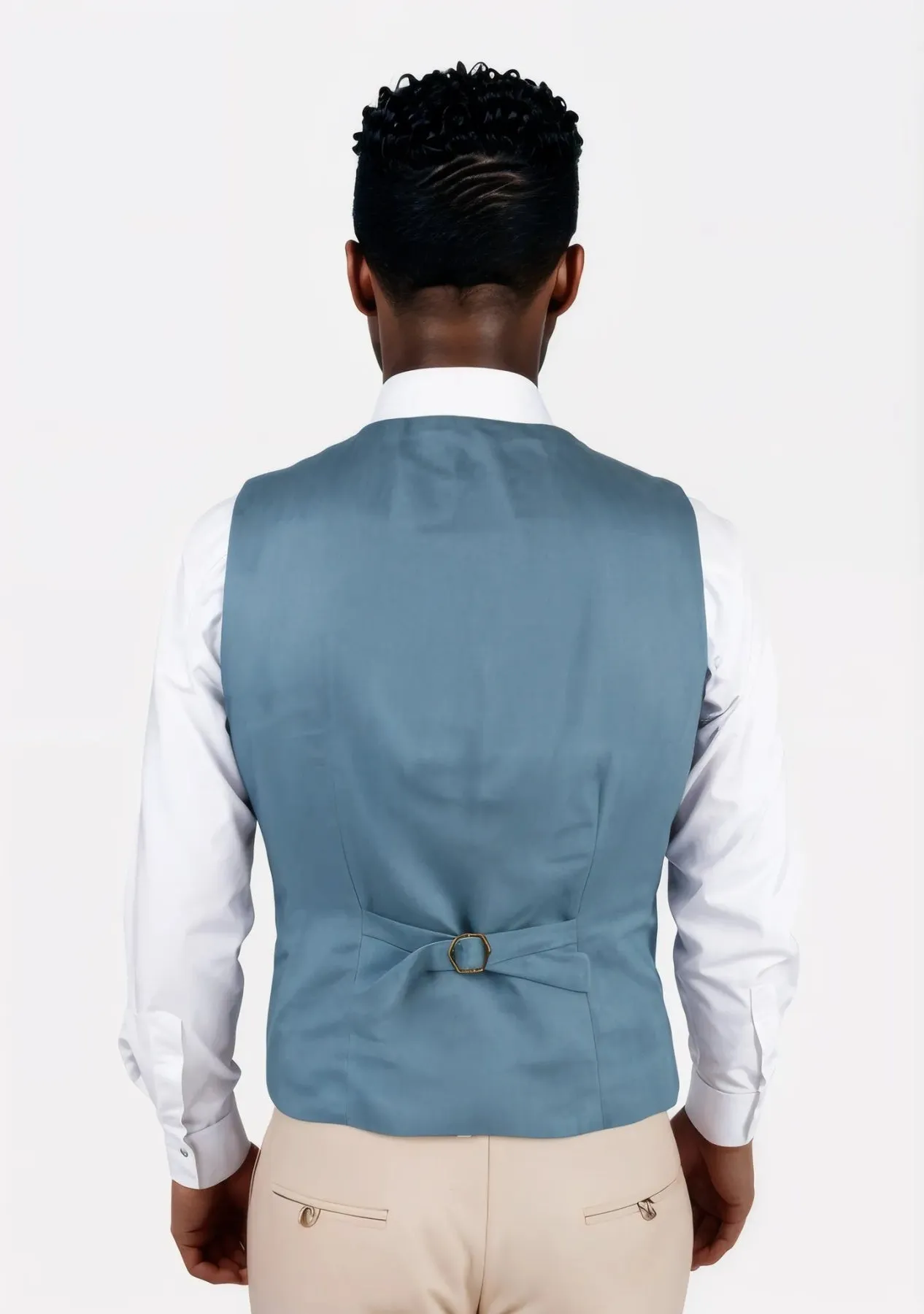 Koi Blue Linen Vest