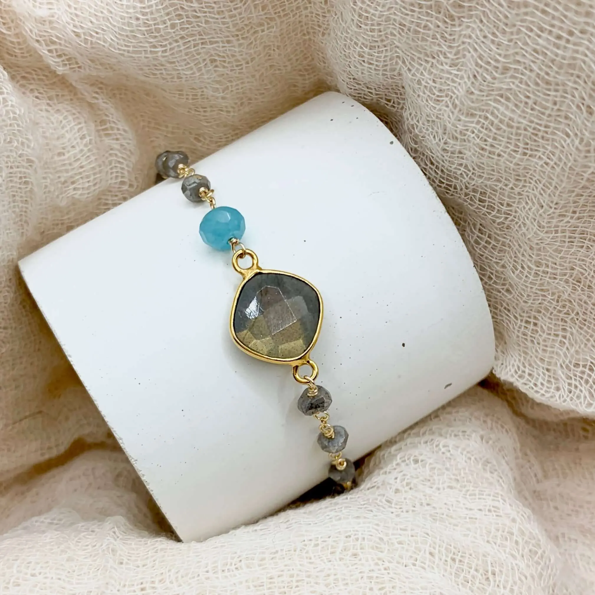 Labradorite Adjustable Gemstone Bracelet