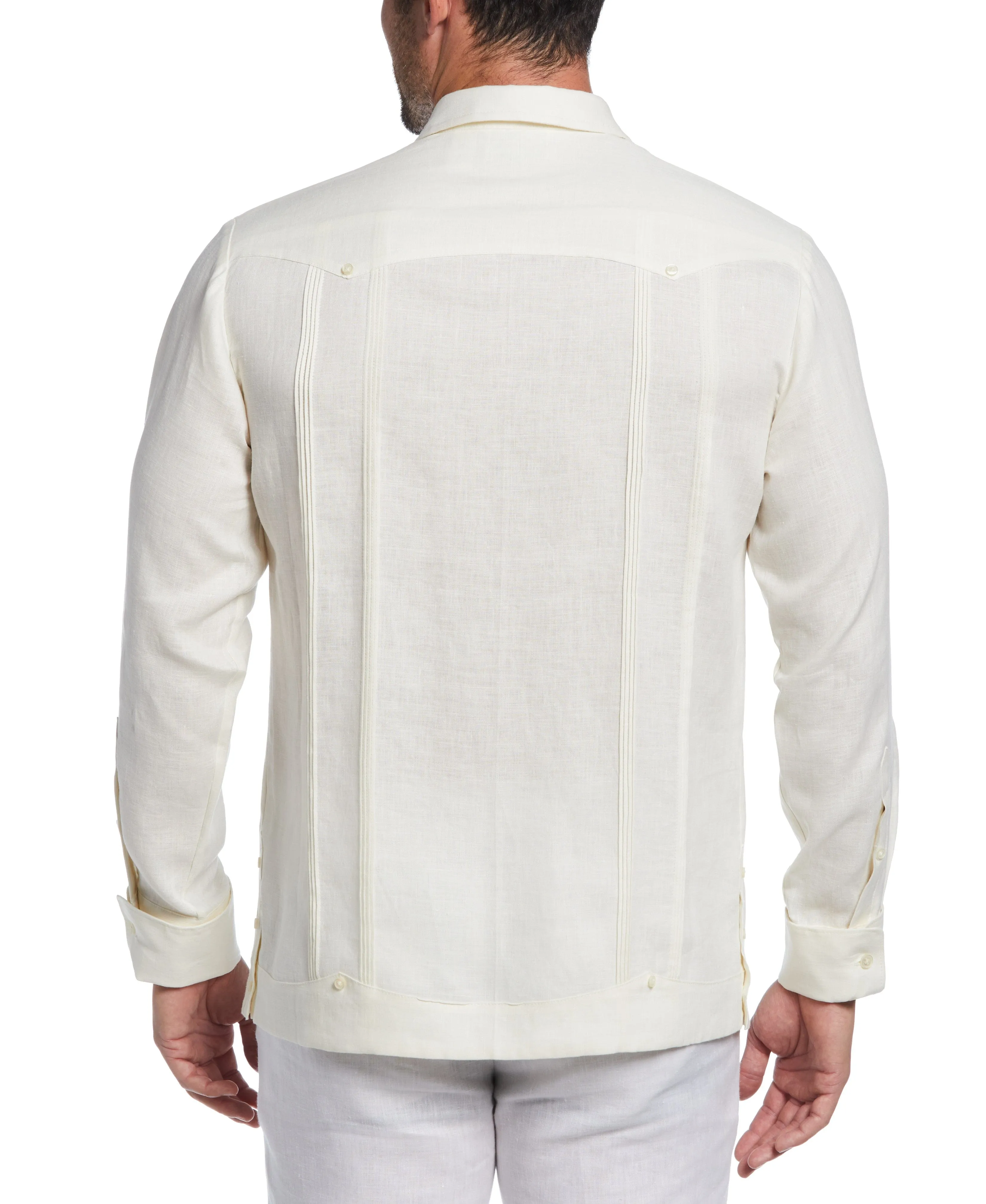 Linen Embroidered French Cuff Guayabera Shirt