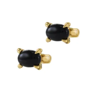 Louis Martin 18KT Yellow Gold Vermeil and Black Onyx Falcon Grip Cufflinks