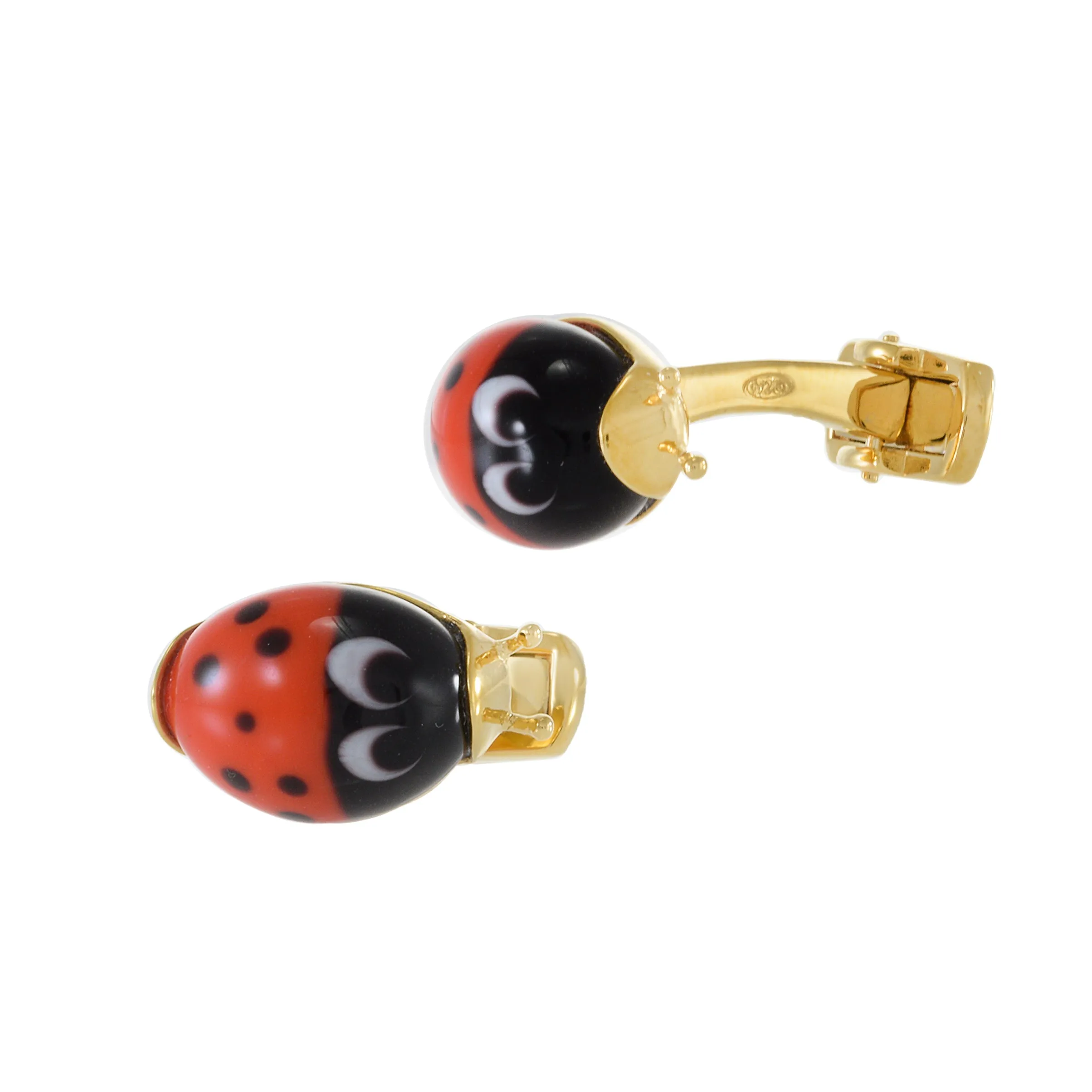 Louis Martin 18KT Yellow Gold Vermeil Lady Bug Cufflinks