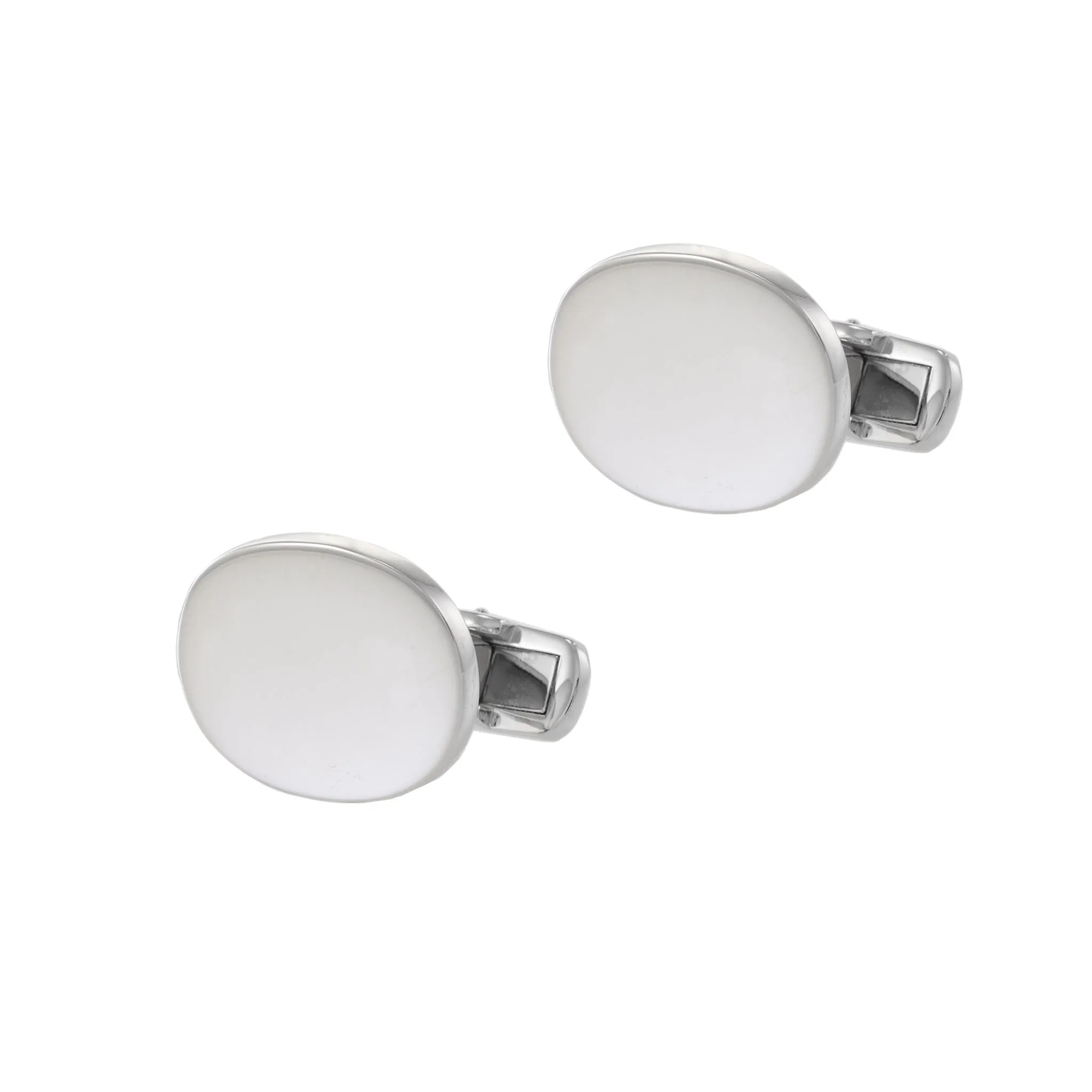 Louis Martin Sterling Silver Oval Cufflinks