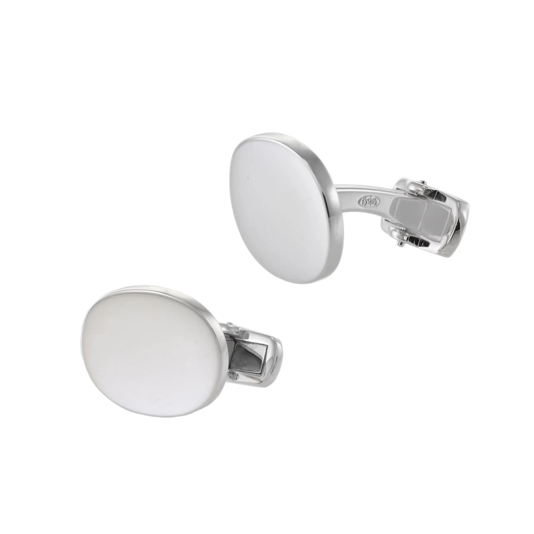 Louis Martin Sterling Silver Oval Cufflinks