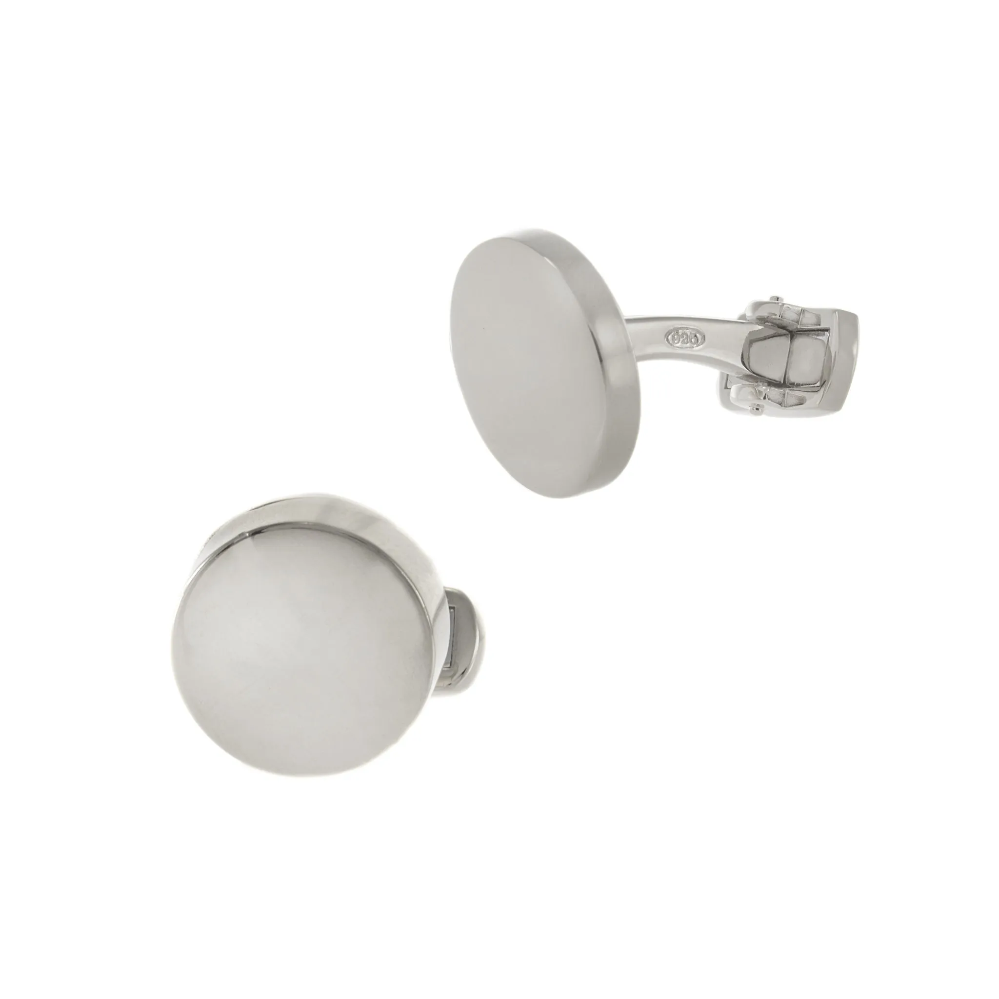 Louis Martin Sterling Silver Round Cufflinks