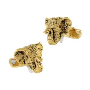 Louis Martin Vermeil Elephant Head Cufflinks