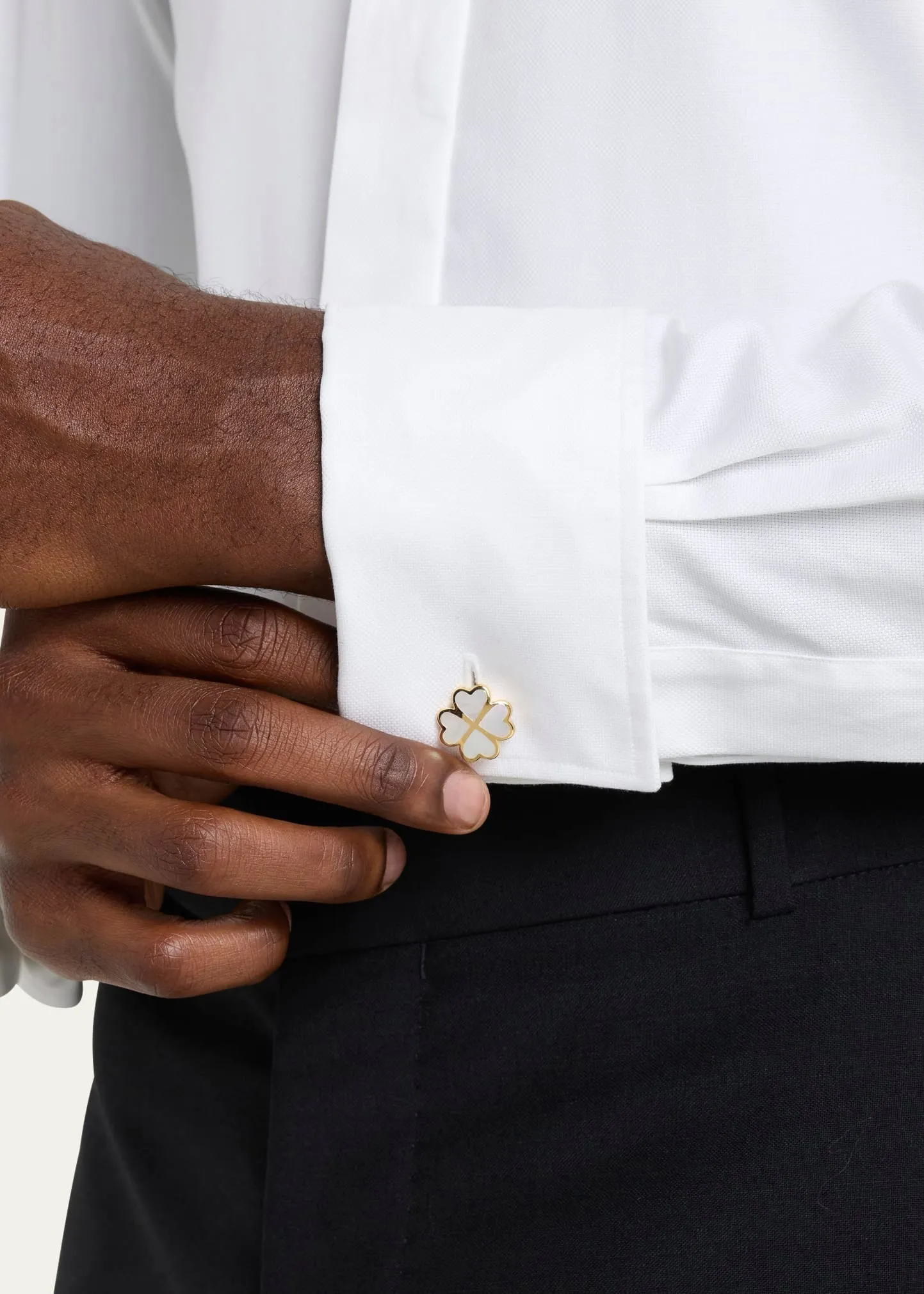 Lucky Four Leaf Clover Gold Vermeil Cufflinks