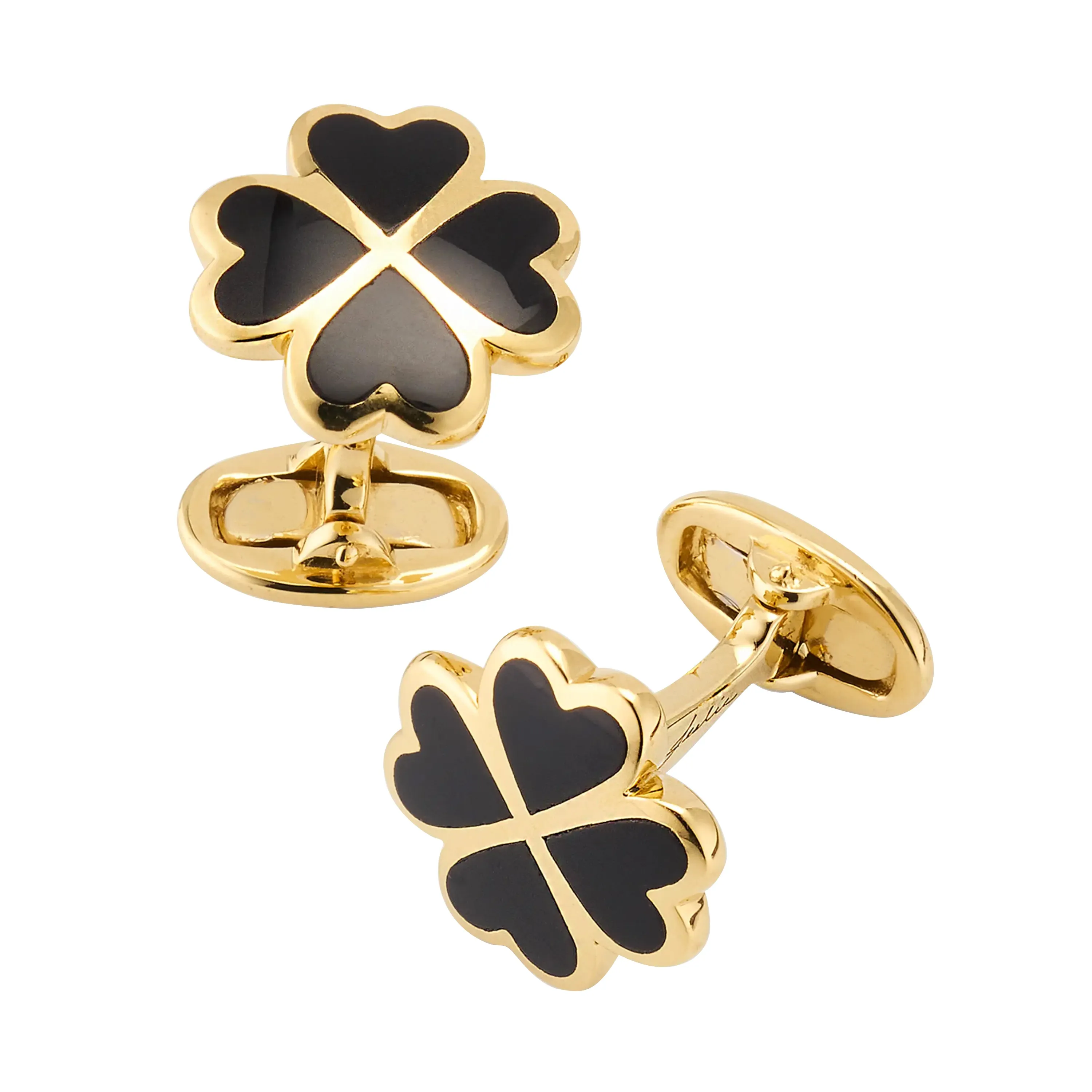 Lucky Four Leaf Clover Gold Vermeil Cufflinks