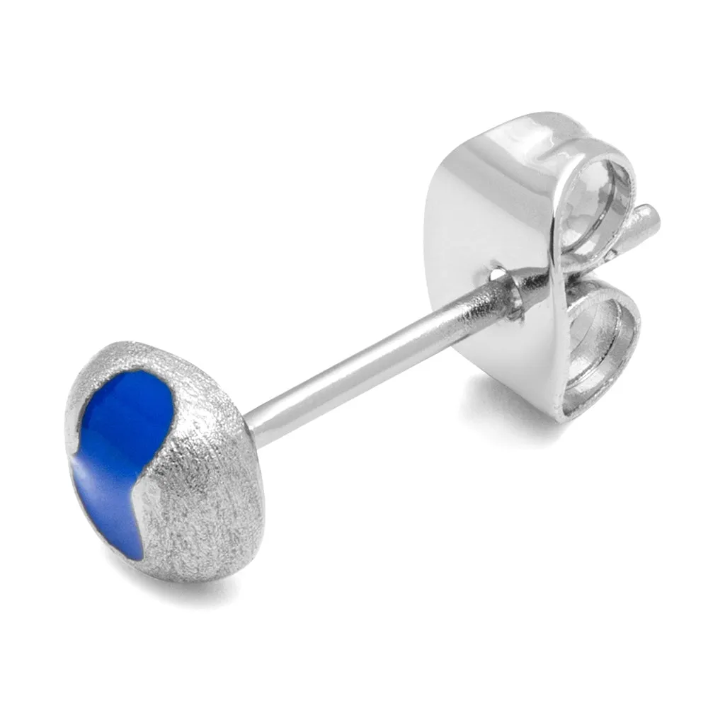 Magic Stone earring 1 pcs silver plated - Dazzling Blue