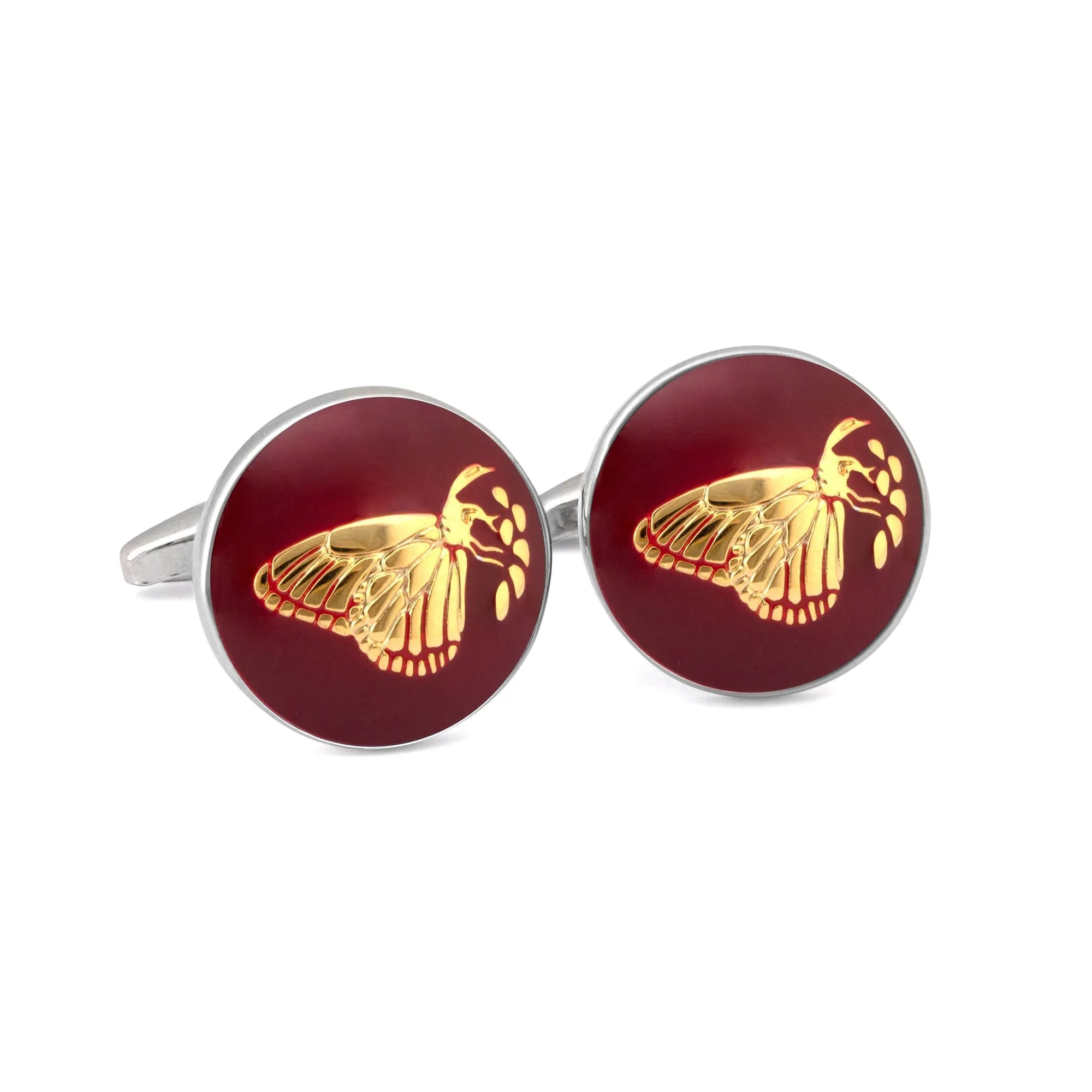 MarZthomson Botanic Series - Round Gold Butterfly Cufflinks